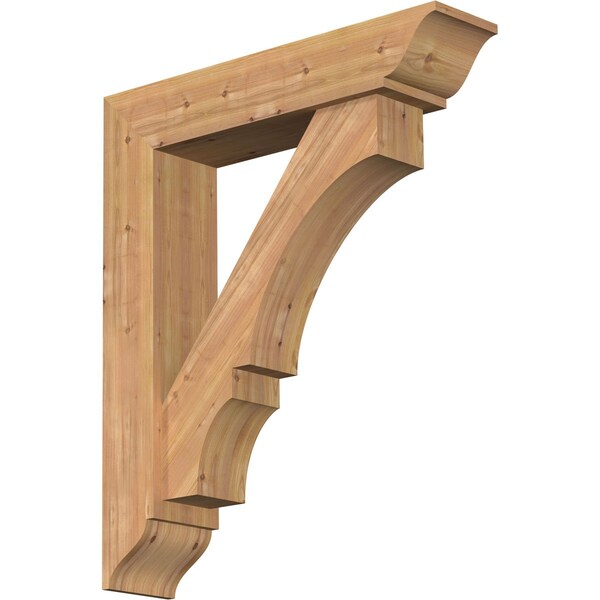 Ekena Millwork Balboa Traditional Smooth Bracket w/ Offset Brace, Western Red Cedar, 7 1/2"W x 34"D x 40"H BKT0806X34X40BOA01SWR - main